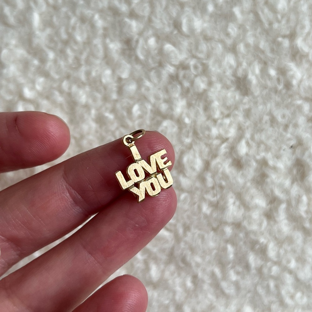 Vintage 10k Gold I Love You Pendant Charm
